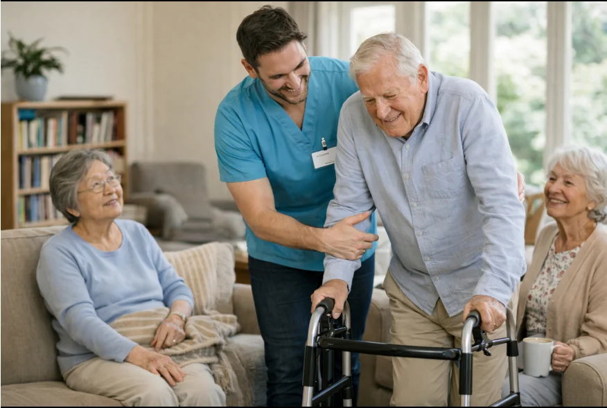 Trillium Support Services caregiver providing compassionate in-home senior care